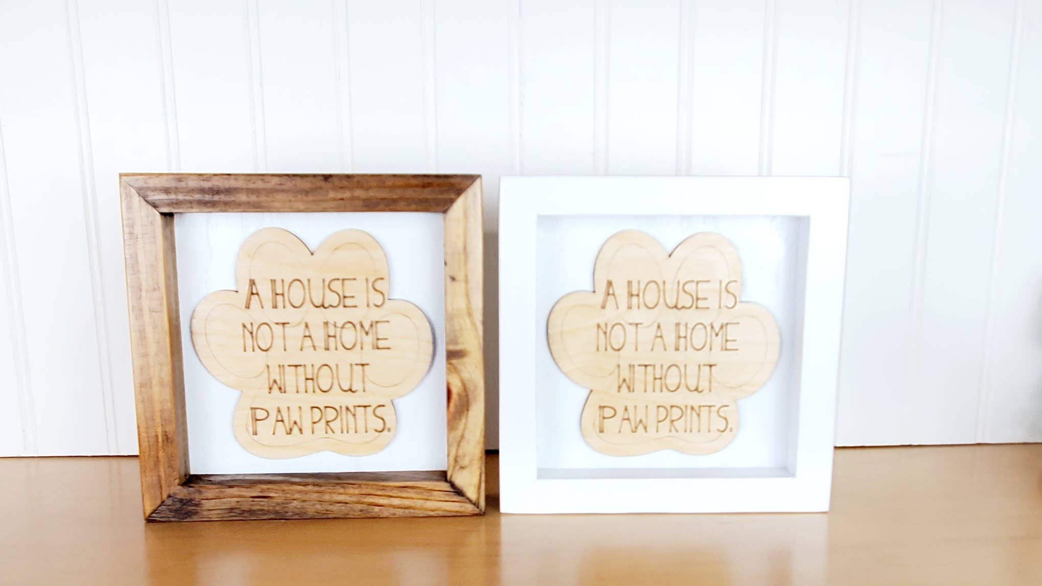 Cul de Sac Critters - Vente Pancarte - Panneau « A House is not a Home without Paw Prints », à poser sur une table2