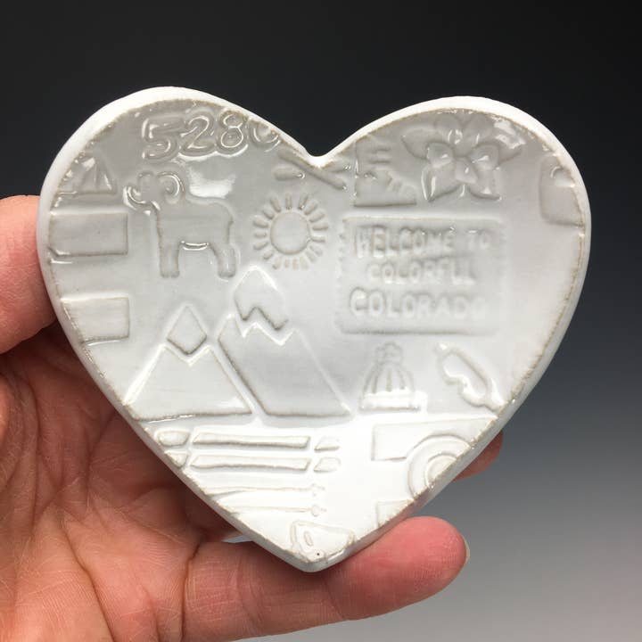 Spinning Star Studio - Wholesale Jewelry Dish - Colorado Heart Dish, small2