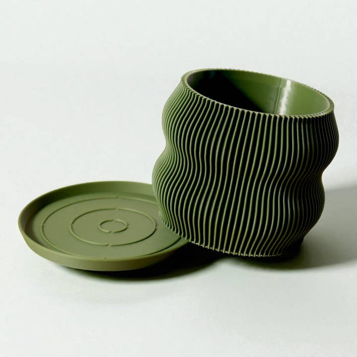 Bloom Pflanzgefäß – Moderner dekorativer Blumentopf Olivgrün für den Großhandel von Lellume