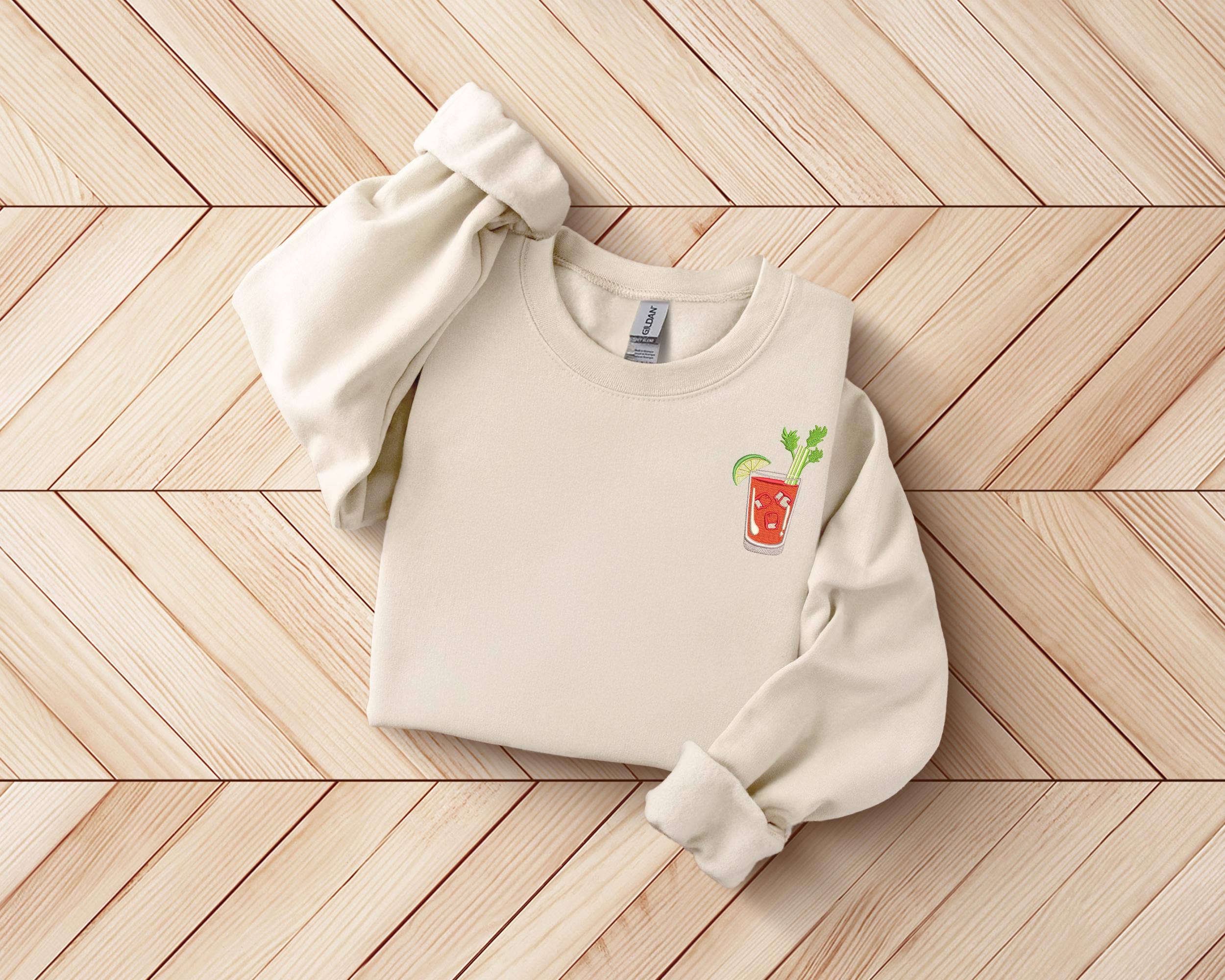 ART OF DOTS - Wholesale Sweatshirt - Women's - Bloody Mary Embroidered Crewneck Sweatshirt Birthday Gift