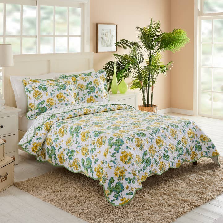 Peking Handicraft - Vendita all'ingrosso Set di lenzuola - SET TRAPUNTA PRATO INGLESE KG - 3 PEZZI - MadCap Cottage