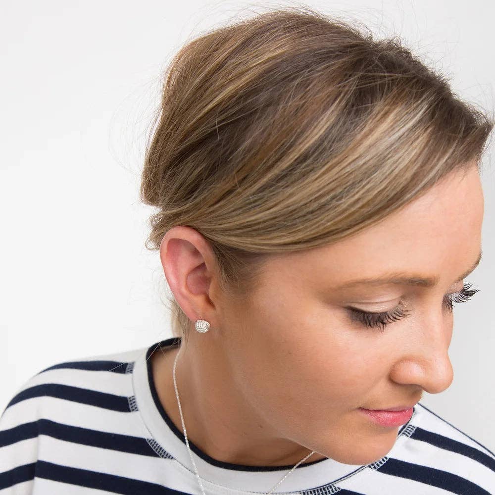 Patsy Kane | Nautical - Wholesale Stud/Post Earrings - Monkey Fist Earrings Sterling Silver1