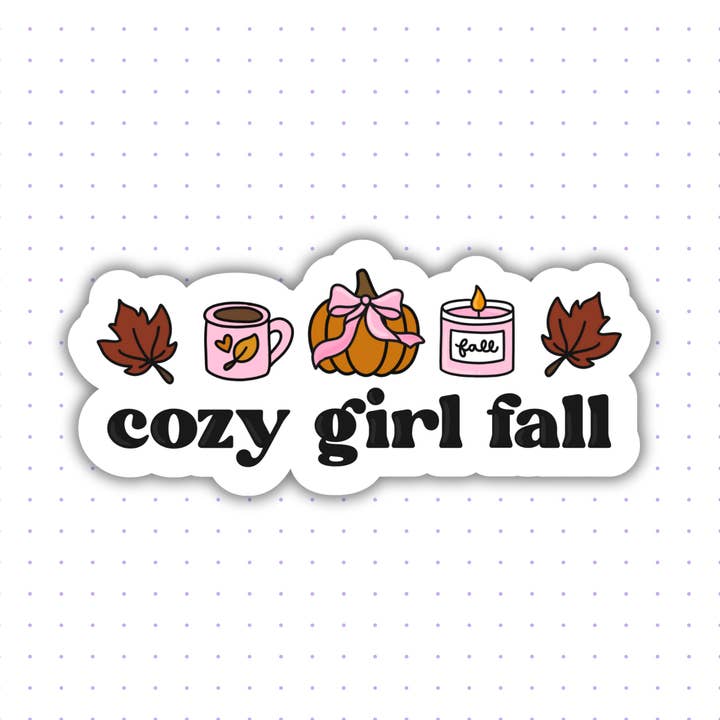 Cozy Girl Fall Sticker for wholesale by 256 Craft Co