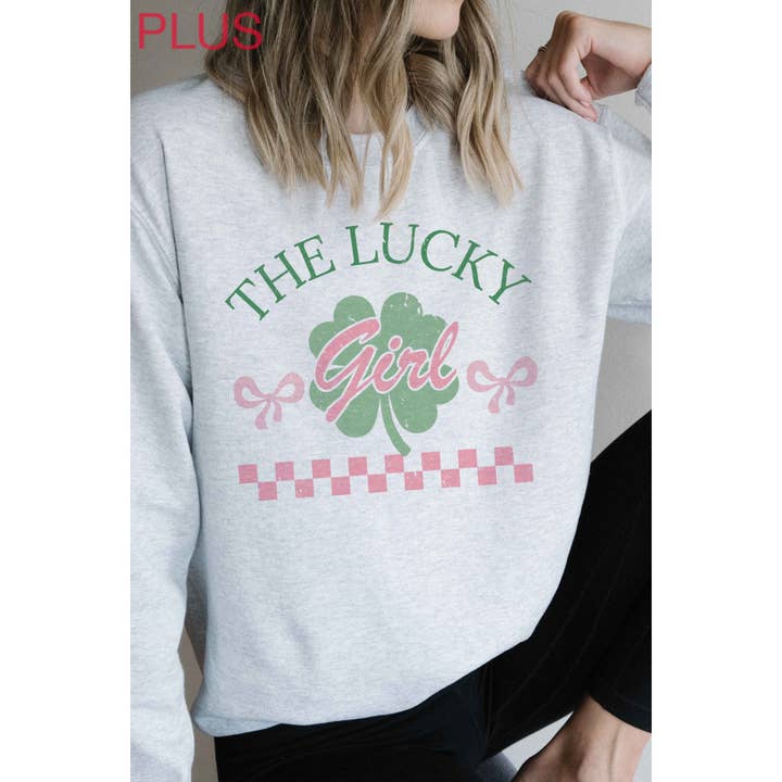 THE LUCKY GIRL Plus Size Sweatshirt for wholesale by A. BLUSH CO