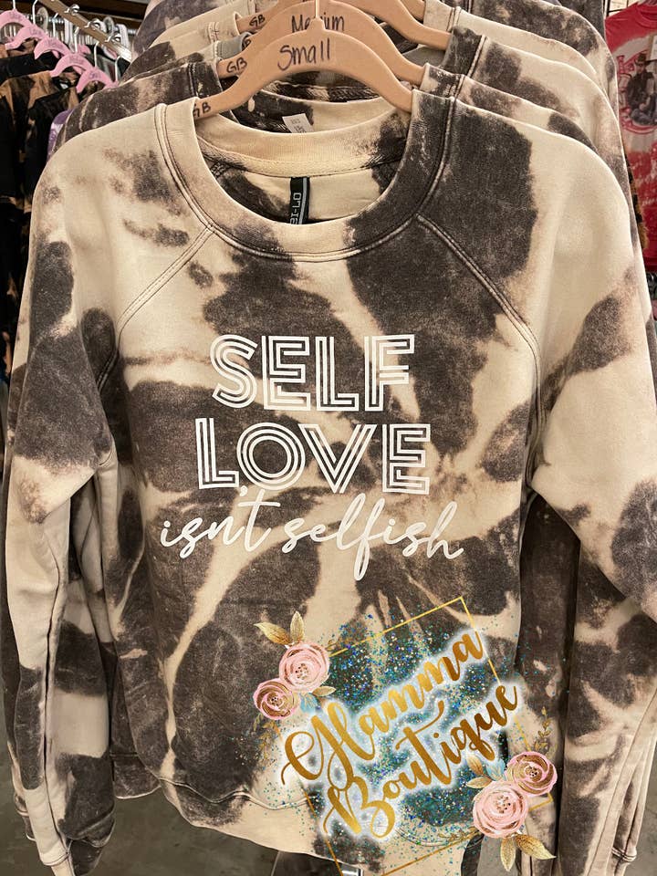 Crew teñida con corbata inversa de Self Love para venta al por mayor de Glamma Boutique