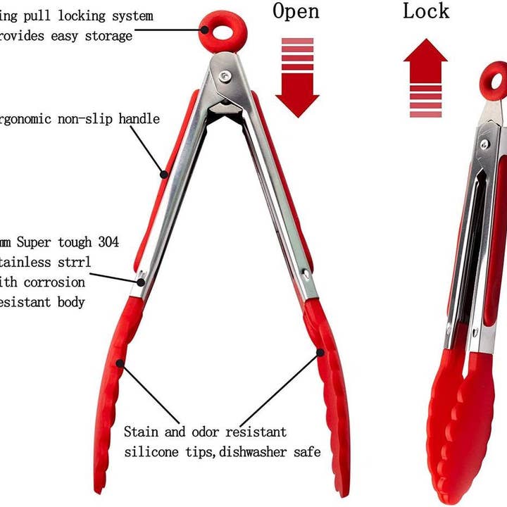 VIGOR - Wholesale Kitchen tong - Stainless Steel 7 Inch Silicone Party mini Tong Utensils fo5