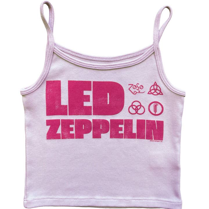 Led Zeppelin Emblems Tank - Pink for wholesale by Rowdy Sprout