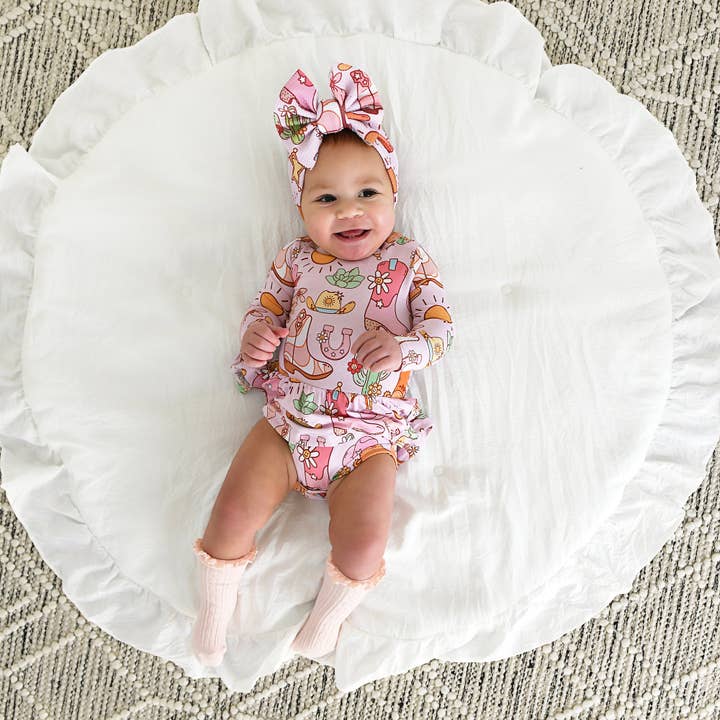 Gigi and Max – wholesale Tutu - Barn – Lainey Rosa Western Tutu Bebisdräkt med Tryckknappar