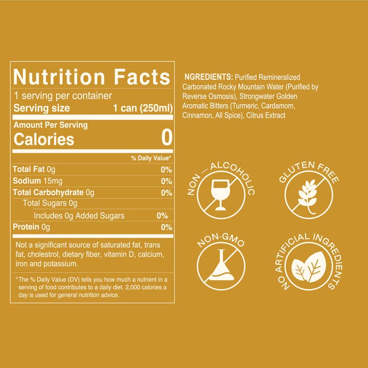 Strongwater - Wholesale Soda/Carbonated Drink - Sparkling NA Golden Spritz - Bitters & Soda2