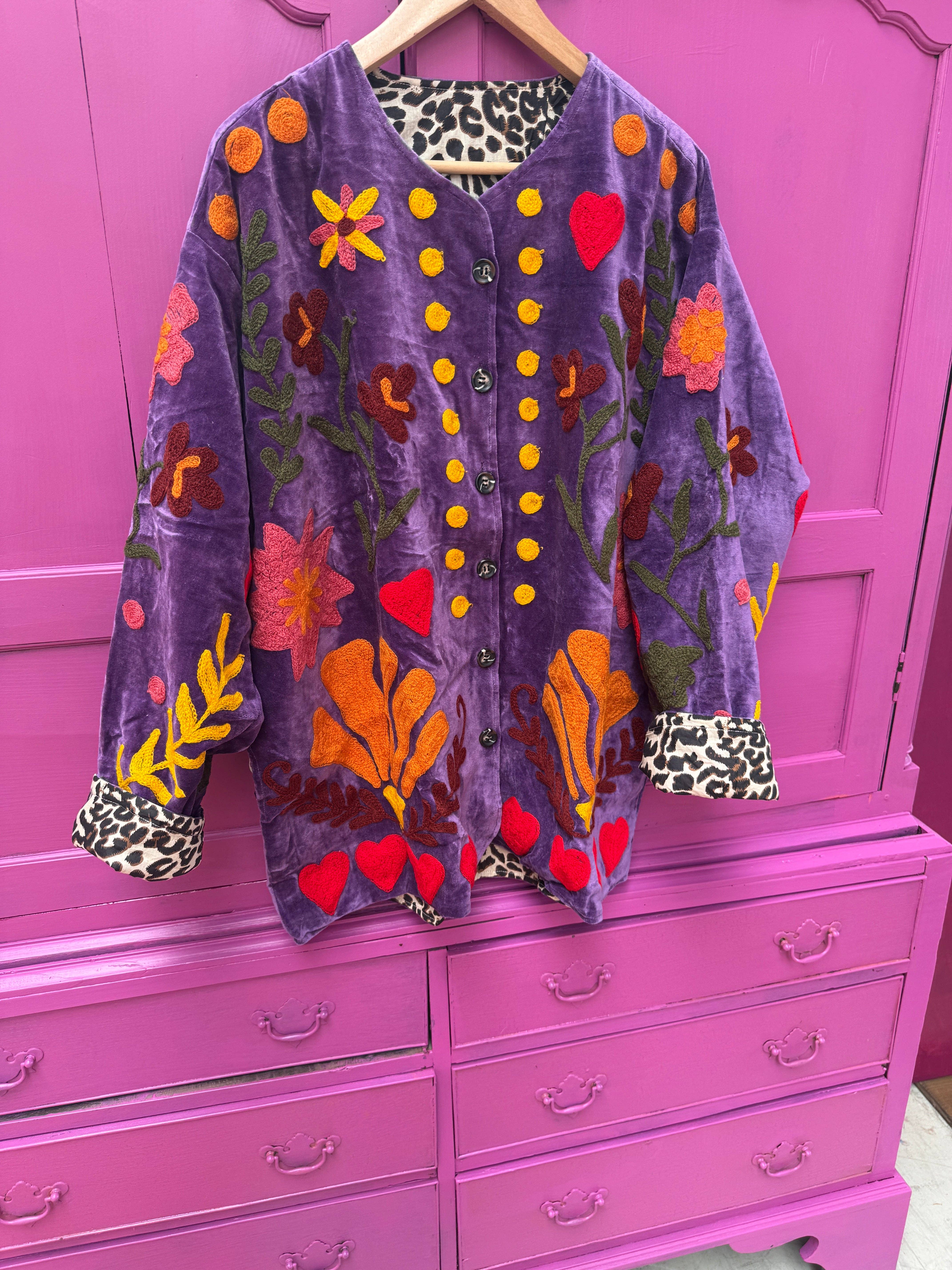 ToutVintage - Wholesale Jacket - Women's - Velvet Jacket LOVE purple4