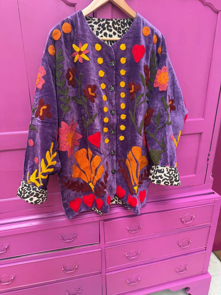 ToutVintage - Wholesale Jacket - Women's - Velvet Jacket LOVE purple4