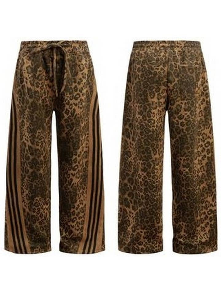 Brown Leopard Stripe Utility Pants for wholesale on Faire1
