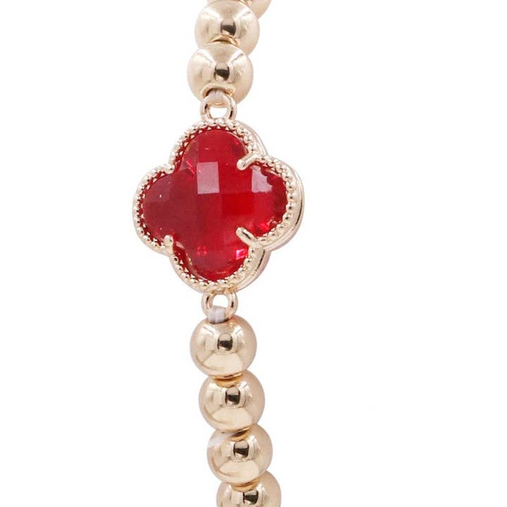 MiMi Wholesale - Wholesale Beaded Bracelet - CB2212 Clover Charm Beaded Bracelet13