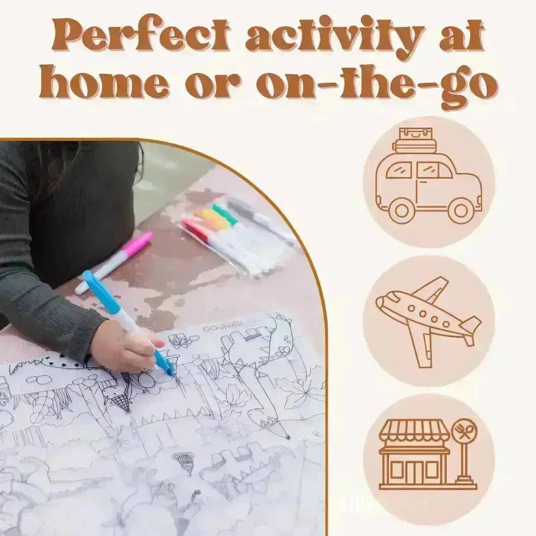 Miminoo – wholesale Colouring mat – Child & baby – Silicone Reusable Coloring Mat & Markers Set - Wonderland5