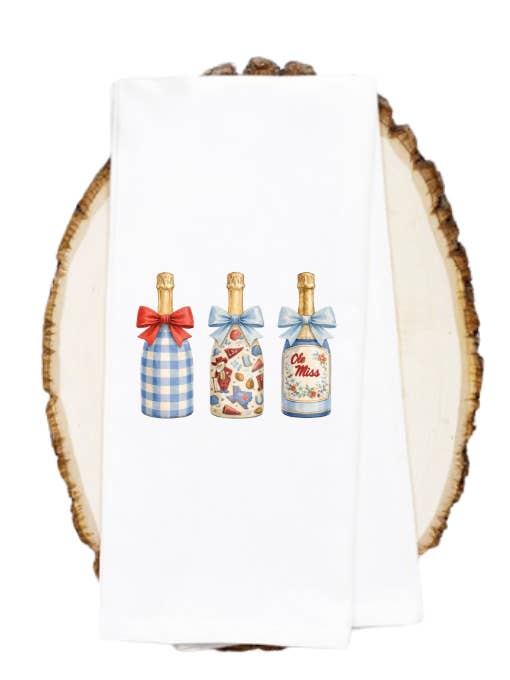 Ole miss Trio Champagne towel for wholesale by The Panicked Pelican