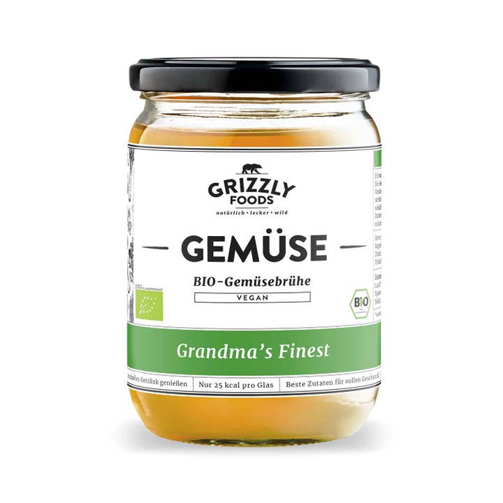 Grizzly Foods - Vendita all'ingrosso Brodo - Brodo vegetale - Il migliore della nonna (500ml)