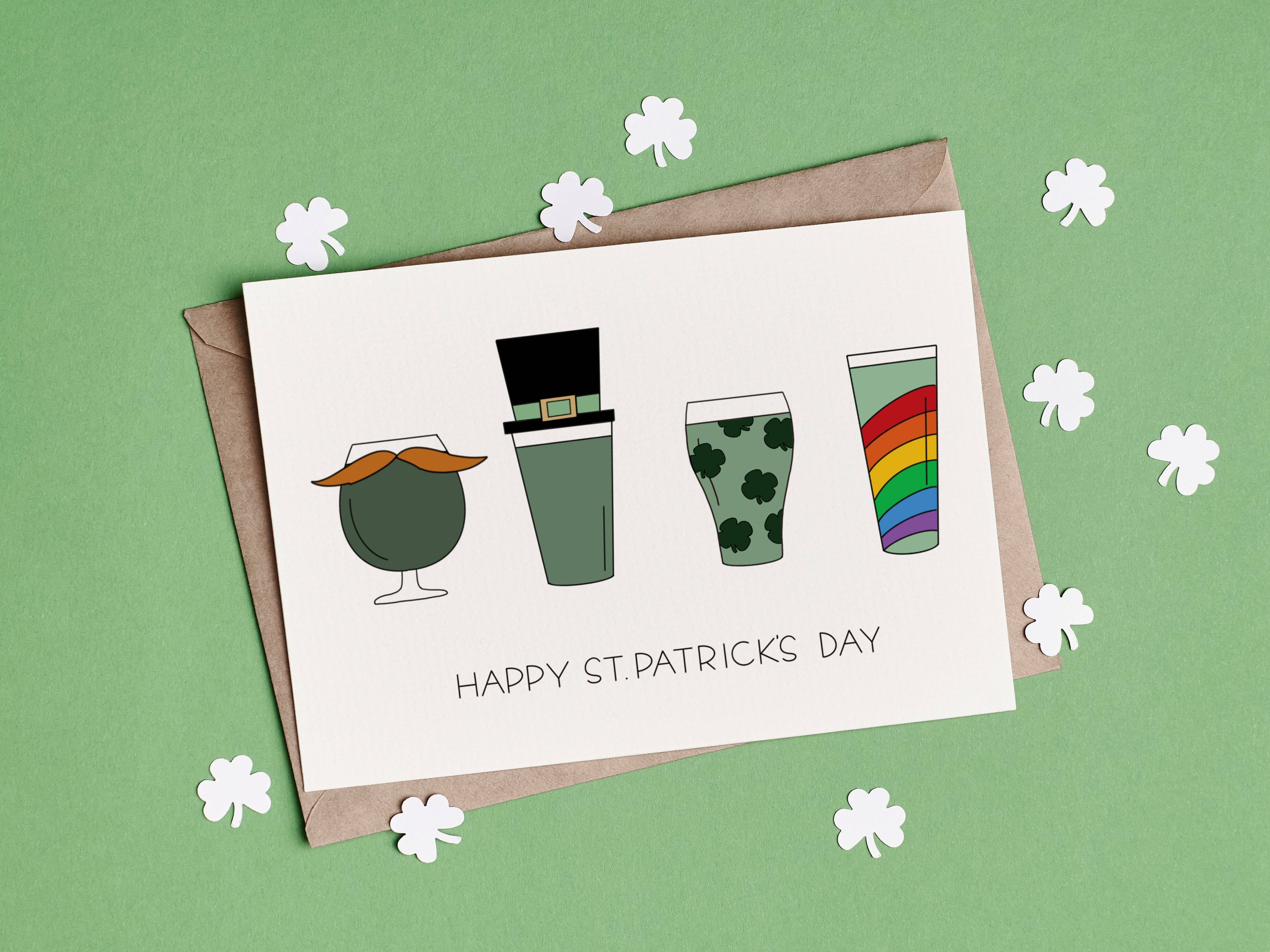 Simply Happy Paper - Wholesale St. Patrick's Day Card - Happy St. Patrick's Day Green Beer Card3