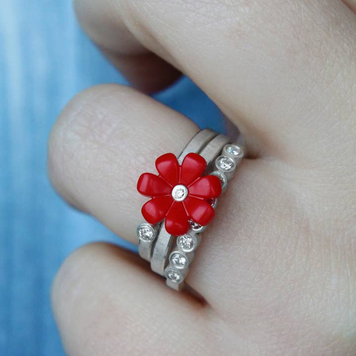 Daisy diamanten ring voor wholesale door JacQueline Sanchez Jewelry