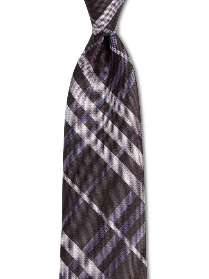 Black and Navy Plaid Tie for wholesale by GoTie