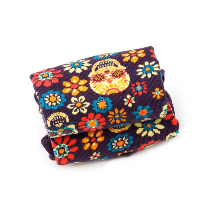 Marc JoJo – Engroshandel Strømper - Unisex – Sokker med kranier og blomster 🌸💀2