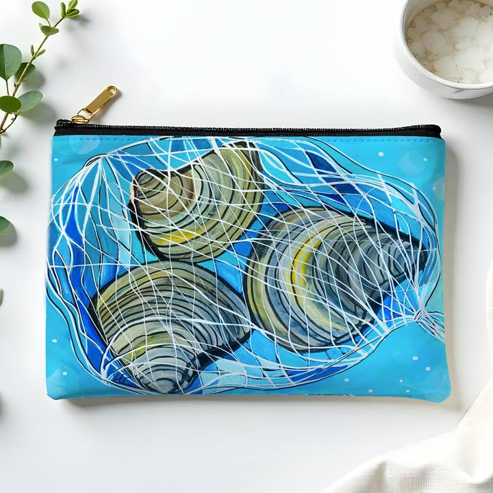 Astuccio con cerniera a forma di vongola Quahog – Regalo costiero e accessorio da viaggio per la vendita all'ingrosso da parte di Atelier Vero Wholesale
