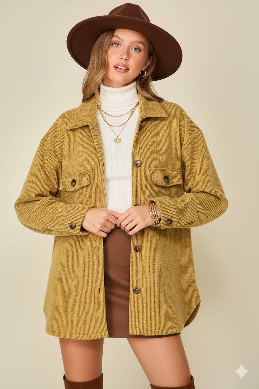 42POPS – Großhandel Hemdjacke/Shacket – Damen – ,,,,,...._ Gebürstetes Waffelstrick-Hemdjacke15