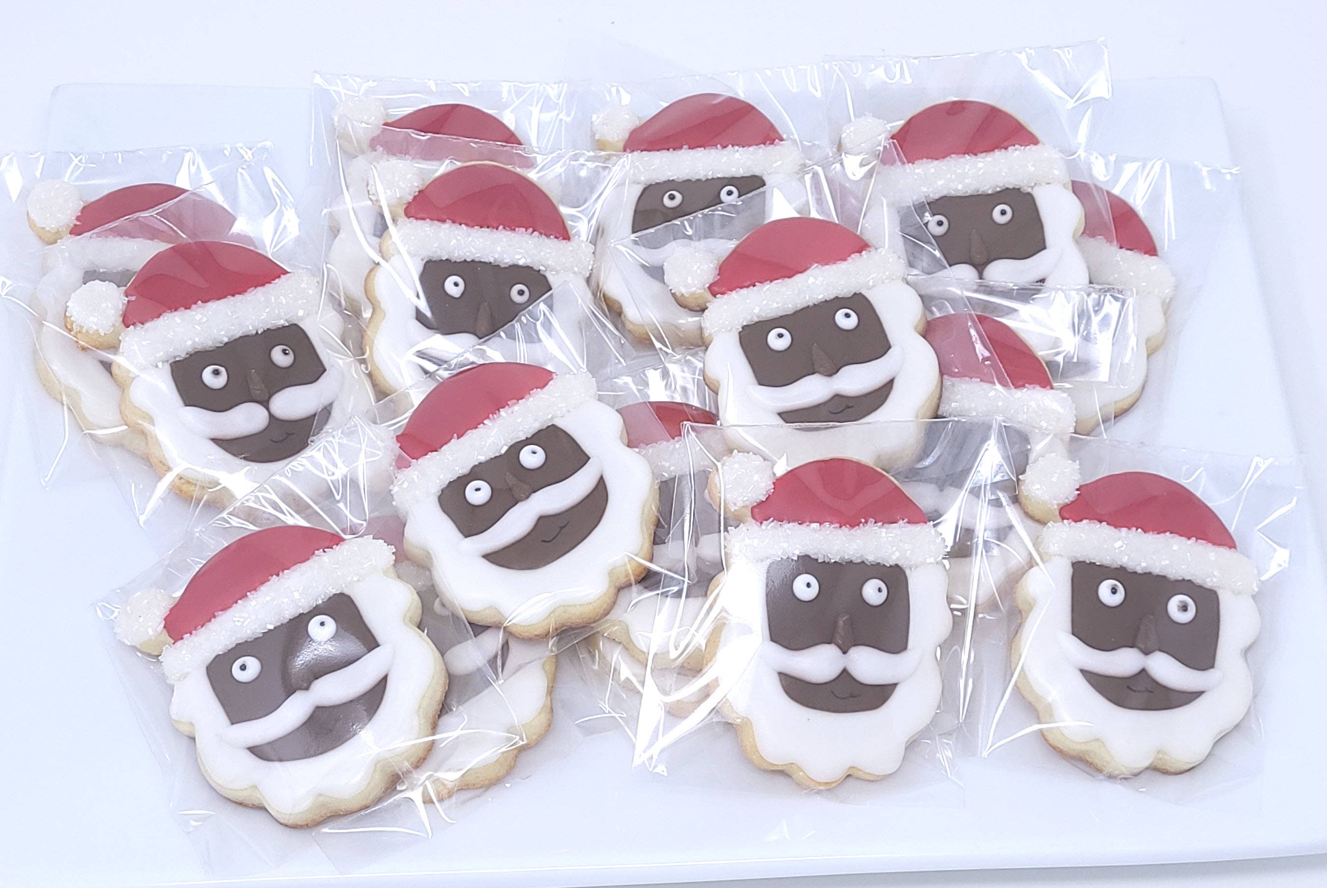 Wild Angel Treats, LLC - Wholesale Cookie - Christmas Santa Face Royal Icing Cookies4