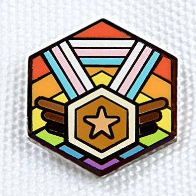 Inclusive Flag - Medal Cube Pin for wholesale by Proud Zebra