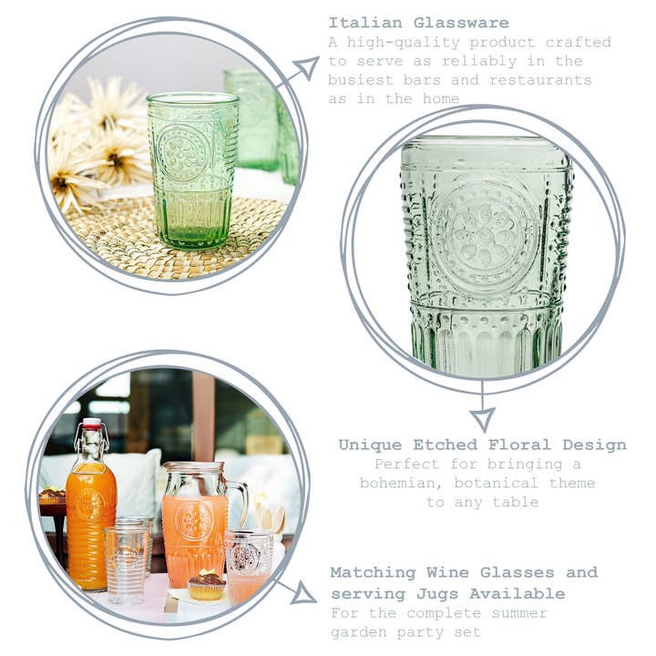 Rinkit Ltd - Wholesale Drinking Glass/Cup - Bormioli Rocco Romantic Highball Glasses - 340ml2