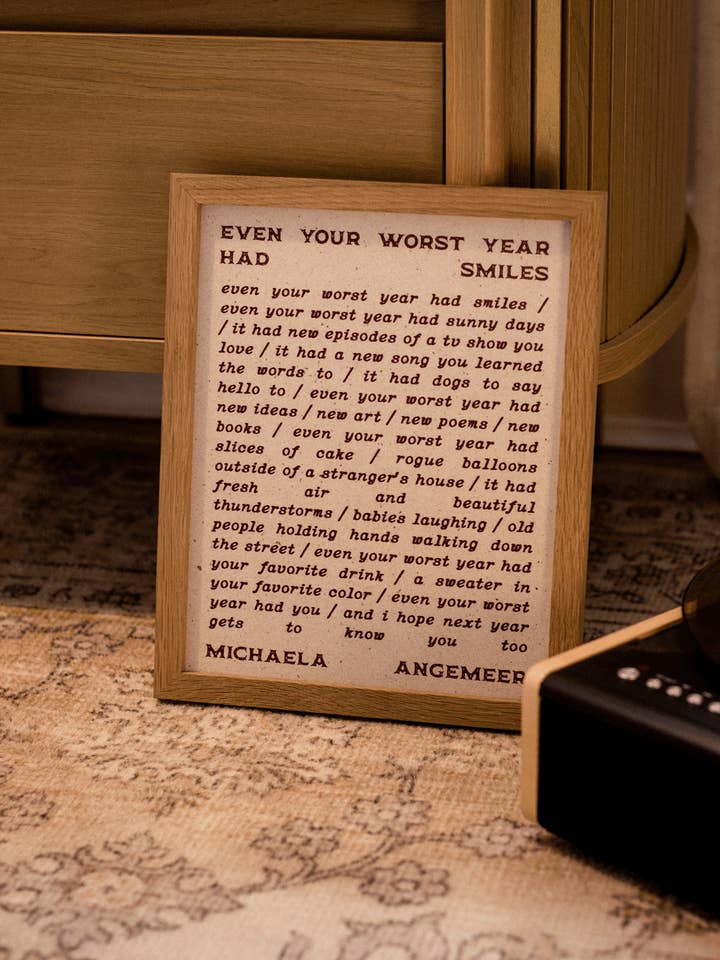 Even Your Worst Year Poetry Print for wholesale by Pitter Patter