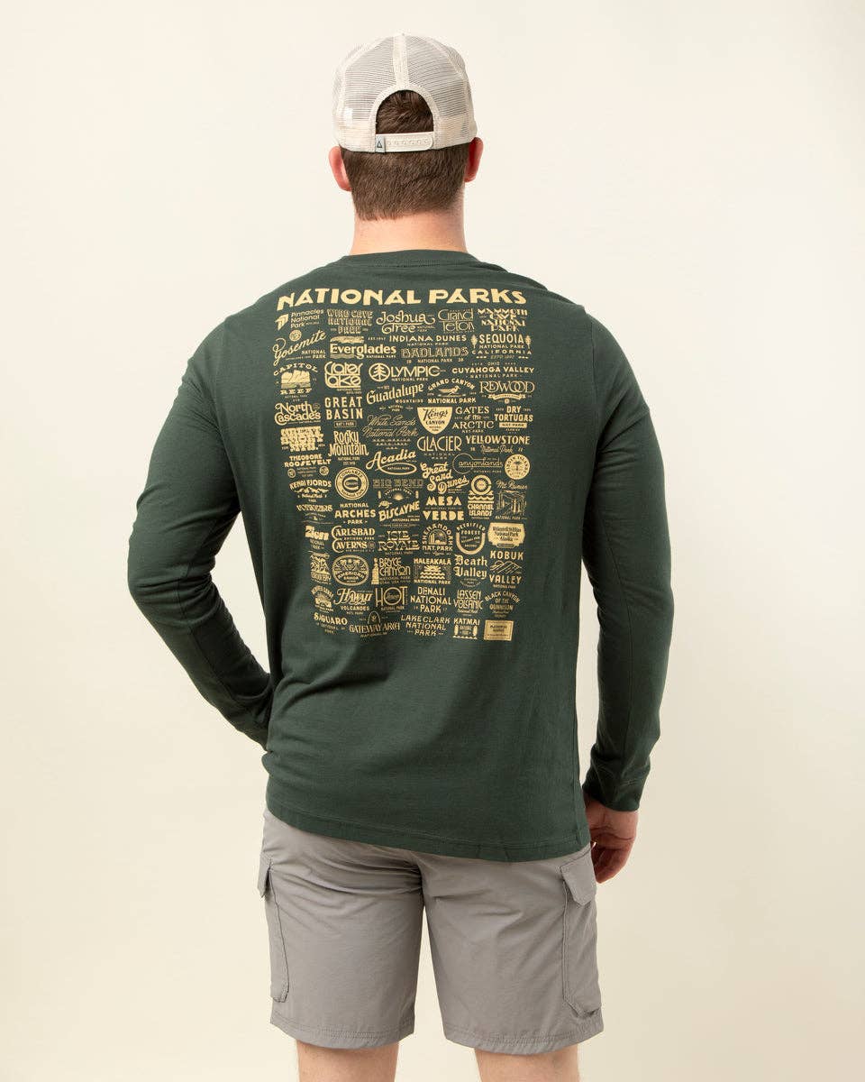 The Landmark Project - Wholesale Screen Printed T-Shirt - Unisex - See America's National Parks Unisex Long Sleeve Tee w/ Pocket1