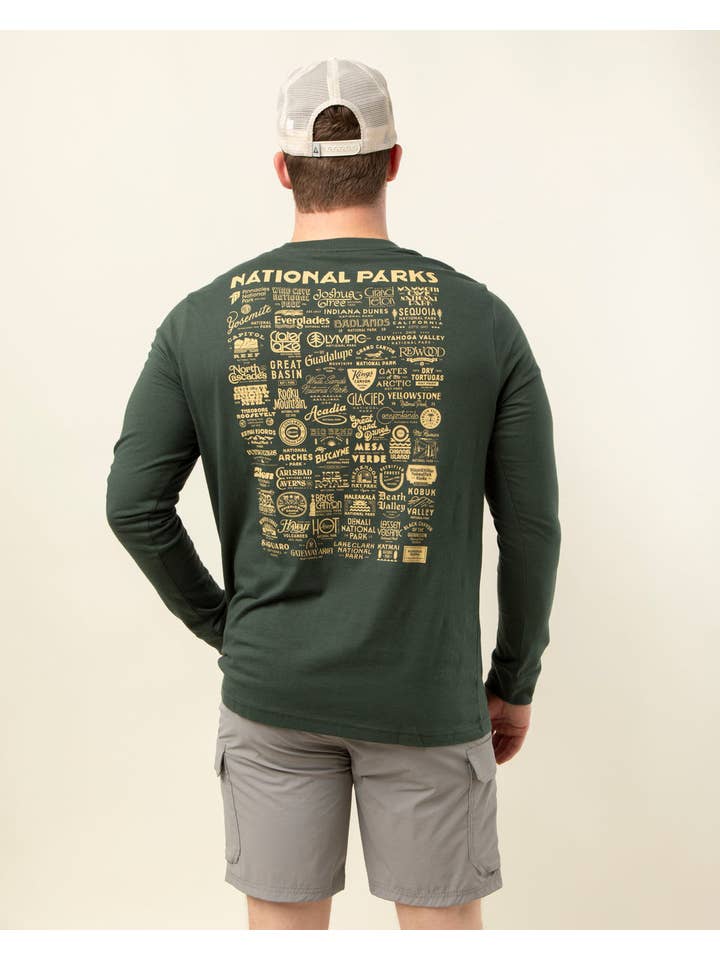 The Landmark Project - Wholesale Screen Printed T-Shirt - Unisex - See America's National Parks Unisex Long Sleeve Tee w/ Pocket1