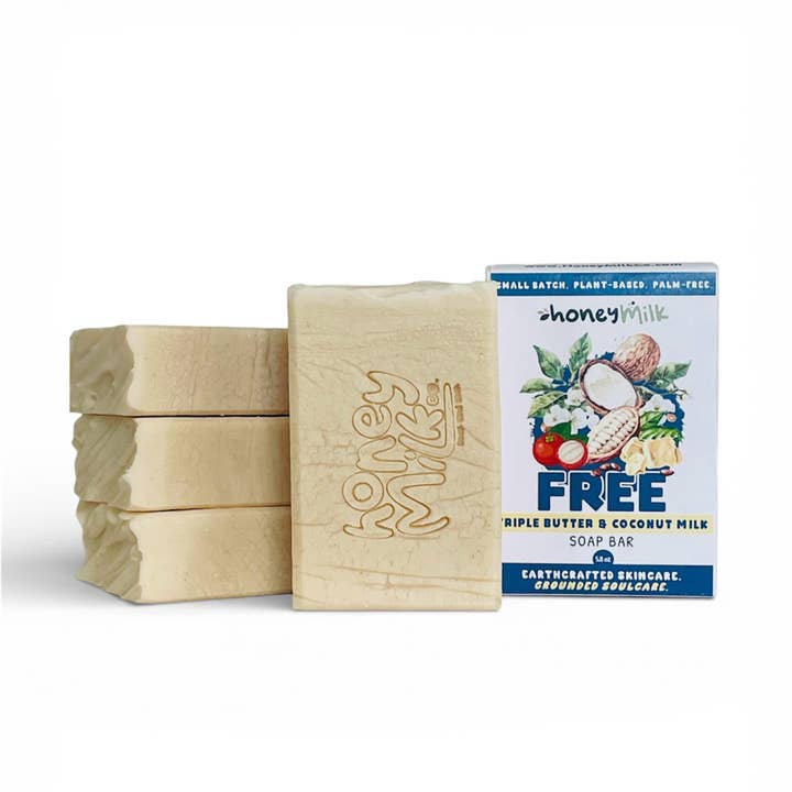 FREE (Triple Butter and Coconut Milk) Unscented Soap for wholesale by HoneyMilk