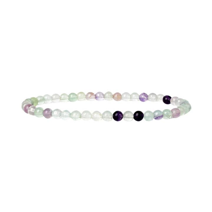 Earths Elements Wholesale - Wholesale Beaded Bracelet - Crystal Bracelet - 4mm Fluorite, pack of 5