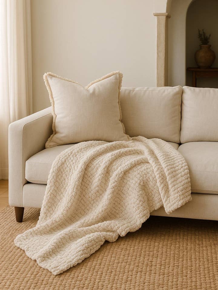 Överdimensionerad plädtröja i chenille för wholesale av Anaya Home