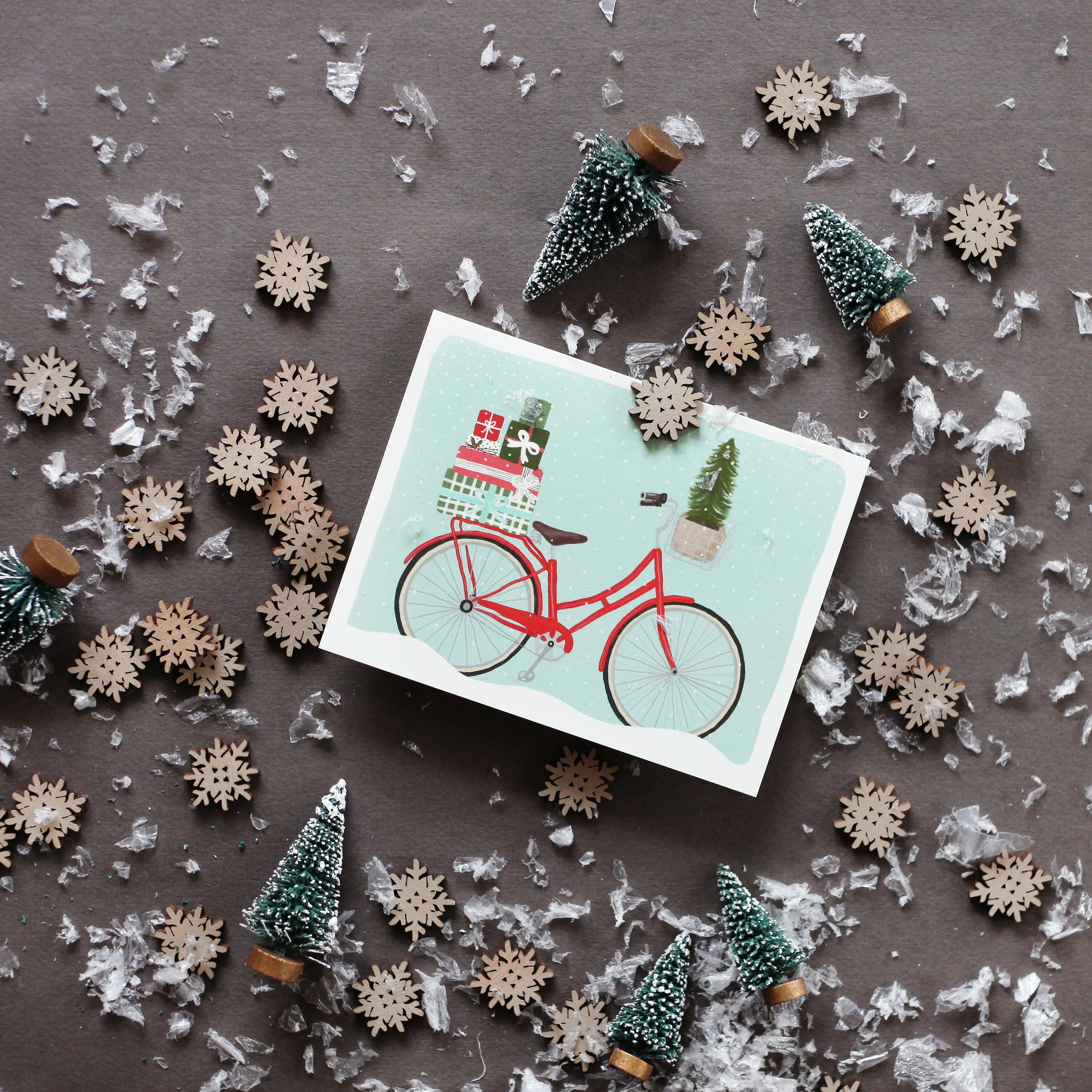Slightly Stationery - Wholesale Christmas Card - Holiday Bicycle1