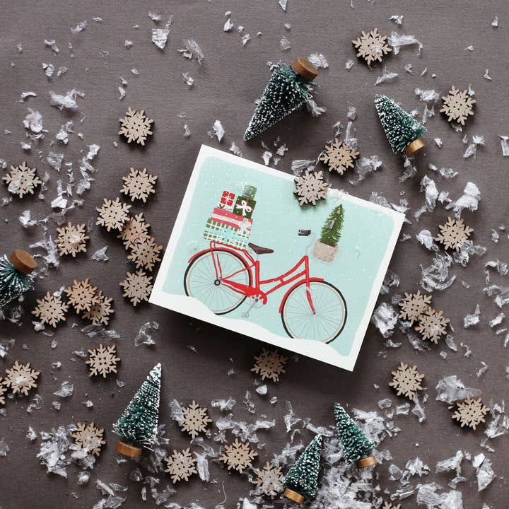 Slightly Stationery - Wholesale Christmas Card - Holiday Bicycle1