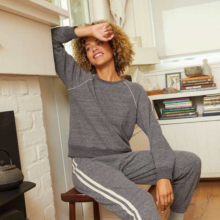 TB_ HEIDE Retro sweatshirt voor in de sportschool - Grey Heather voor groothandel op Faire