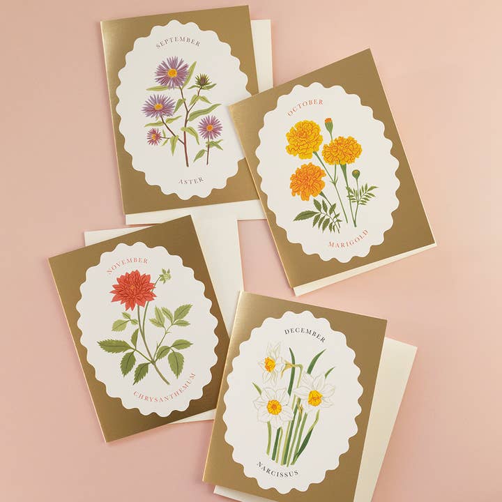 Botanica Paper Co. - Wholesale Birthday Card - BIRHT MONTH FLOWER | OCTOBER | greeting card