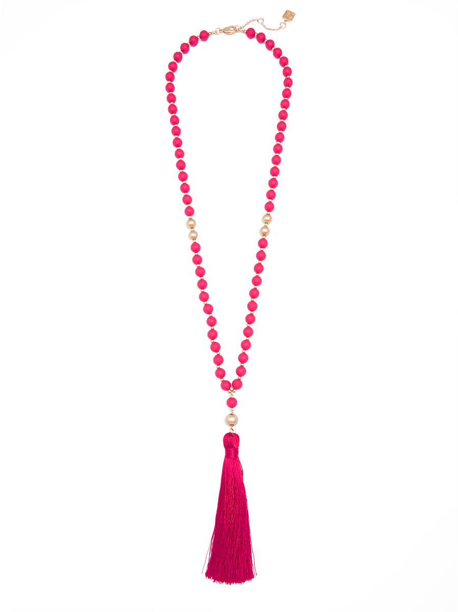 ZENZII Jewelry - Wholesale Beaded/Pearl Necklace - Matte Beaded Necklace With Tassel6