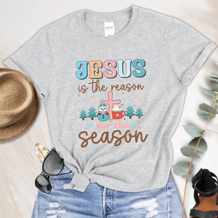 Jesus season | T-shirt voor Kerstmis - Meerkleurig Amerikaans katoen voor wholesale door VILNO Apparel