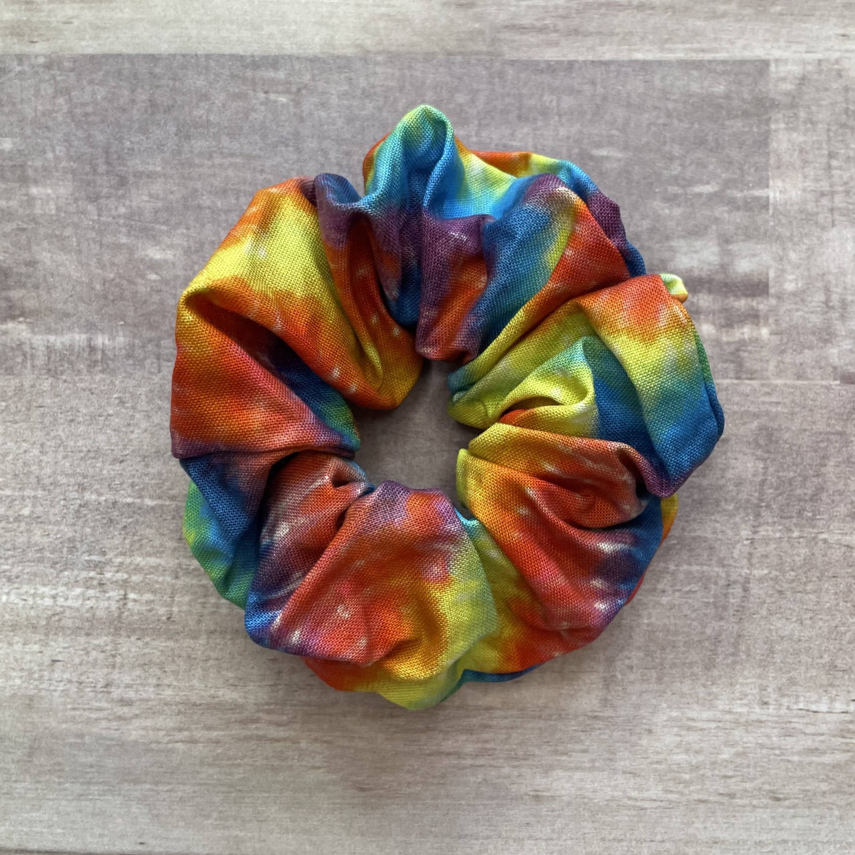 QuietJoy - Vente Chouchou – femme - Chouchou fait main en coton tie-dye1