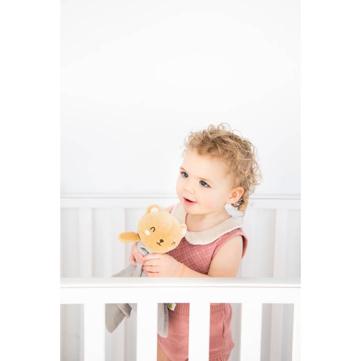 Pearhead - Wholesale Security/Cuddle Blanket - Baby - Bear Snuggle Blanket, Organic Cotton Muslin Lovey