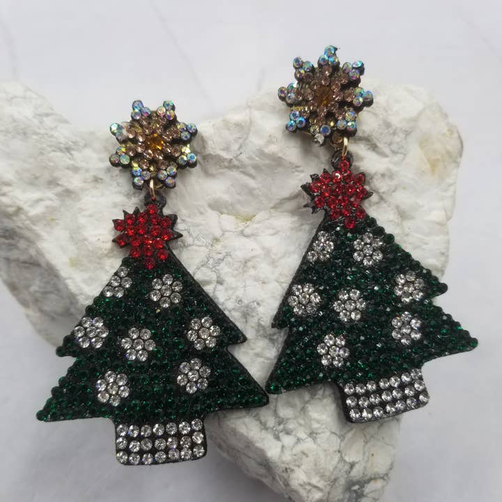 The Pretty Jewellery - Wholesale Dangle Earrings - Crystal Christmas Tree Earrings