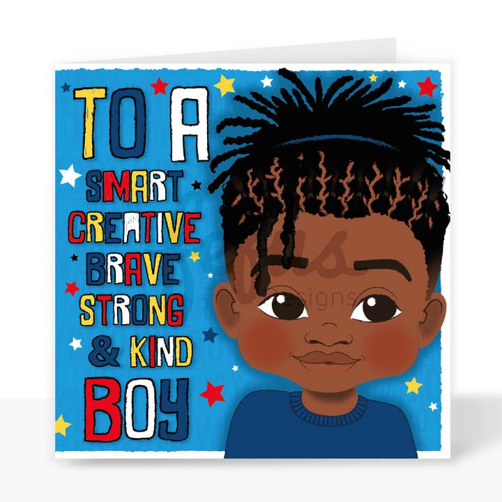 Rastafari jongensaffirmatie verjaardagskaart - Zwarte verjaardagskaart voor jongens | Fefus designs voor wholesale door Fefus Designs