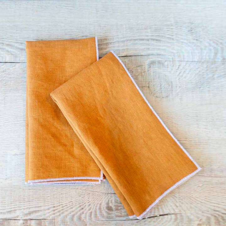 100% Linen Ginger (Lilac) Cloth Dinner Napkins - Set of 2 for wholesale by West Coast Handmade