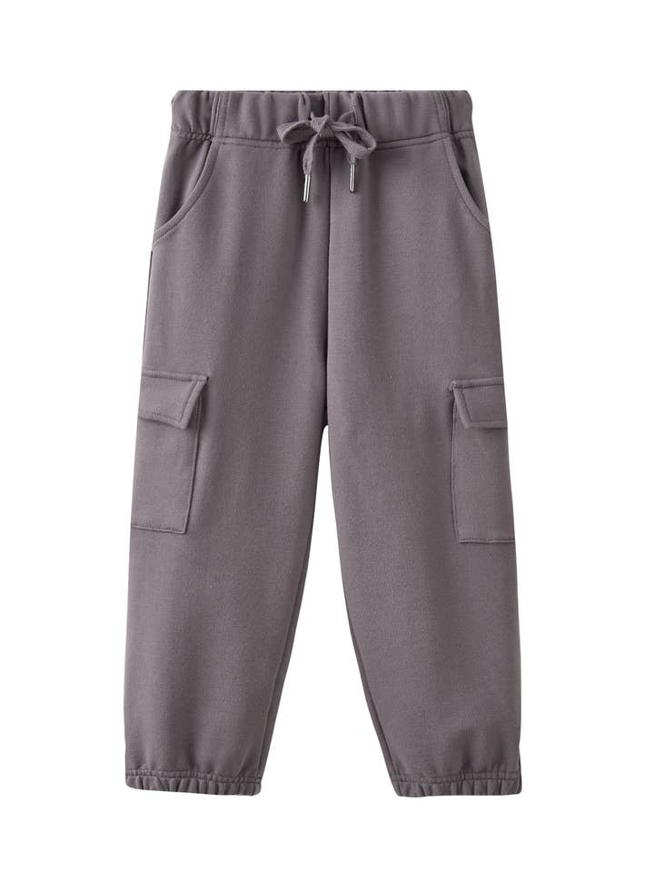 Organic Toddler Cargo Fleece Sweatpant-Dark Grey for wholesale by Norsu Organic