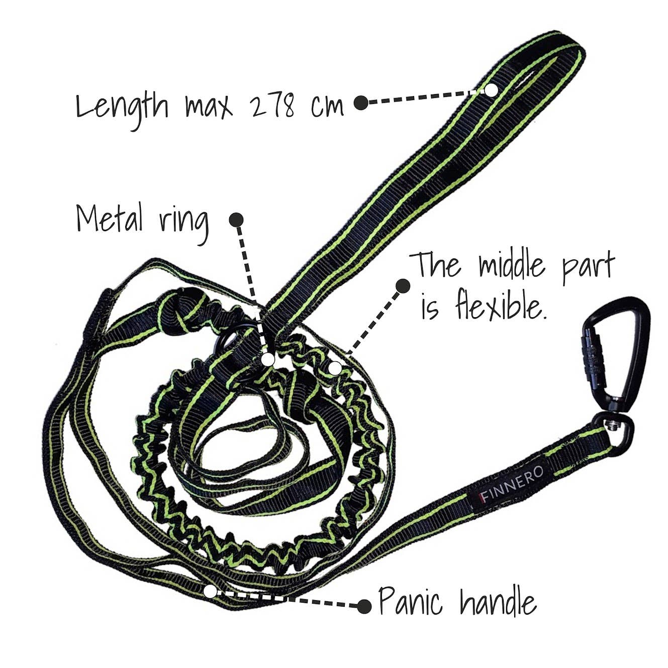 FINNERO - Vente Laisse – chien - Laisse élastique FINNERO POWER pour chien, 2 couleurs16