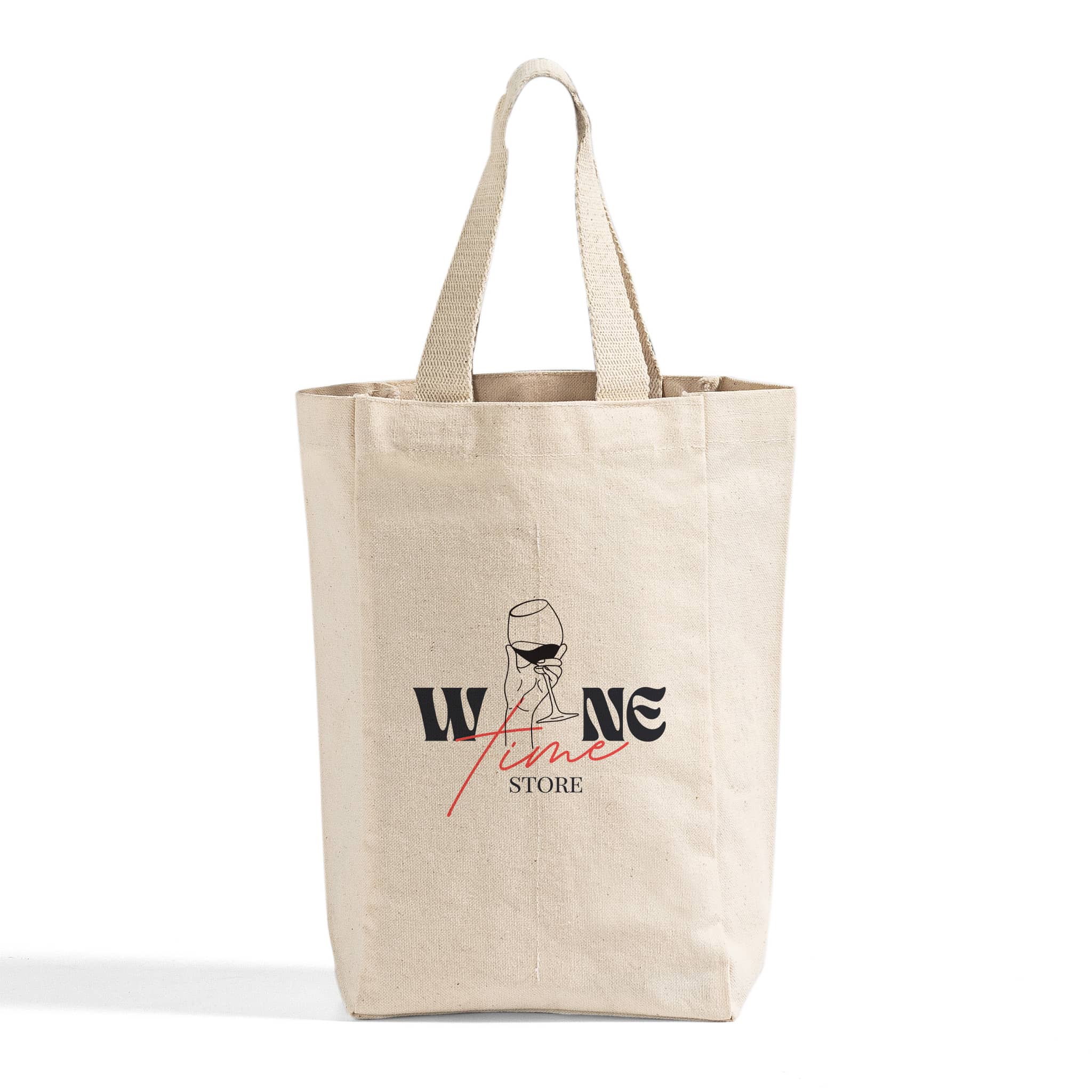 Natural TBF Custom Canvas Double Wine Tote - WB202 for wholesale on Faire0