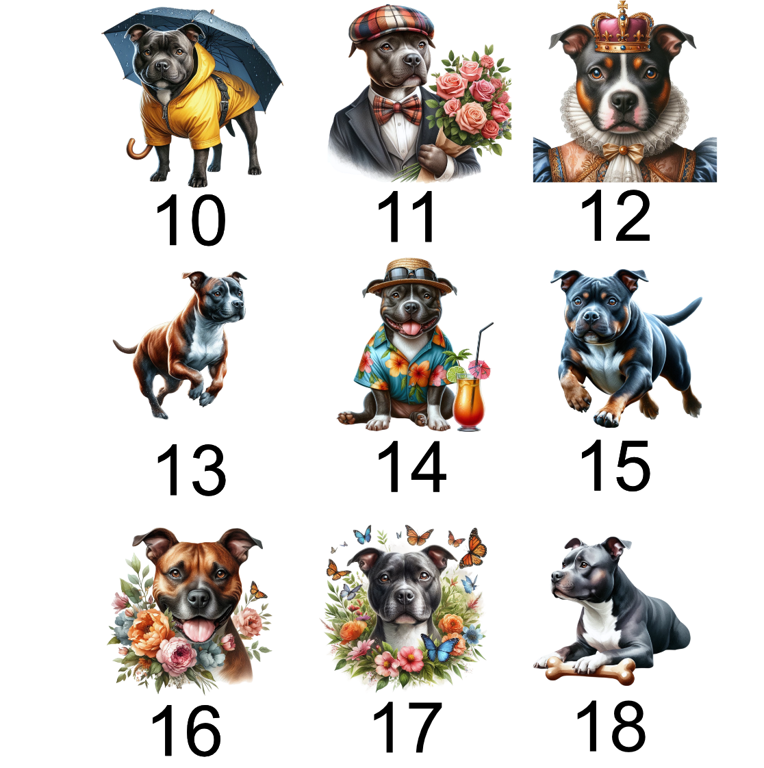 Storms Style – wholesale Throw/decorative pillow – Staffordshire Bull Terrier - Staffie Cushion - 39 designs1